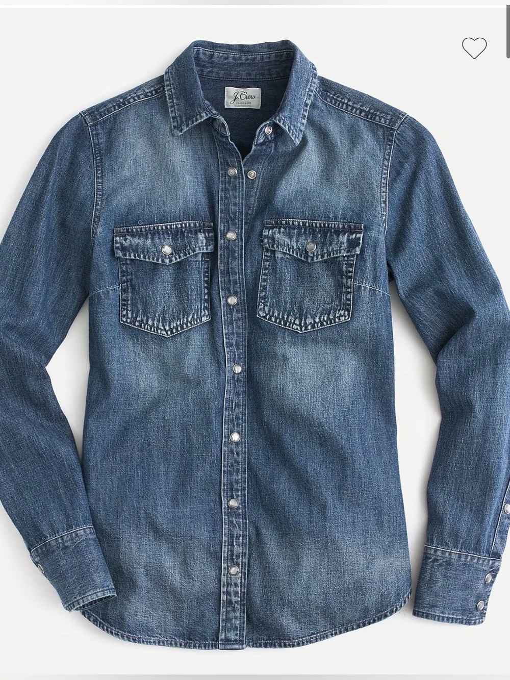 J. Crew Western Chambray Shirt in Vintage Indigo Size 6